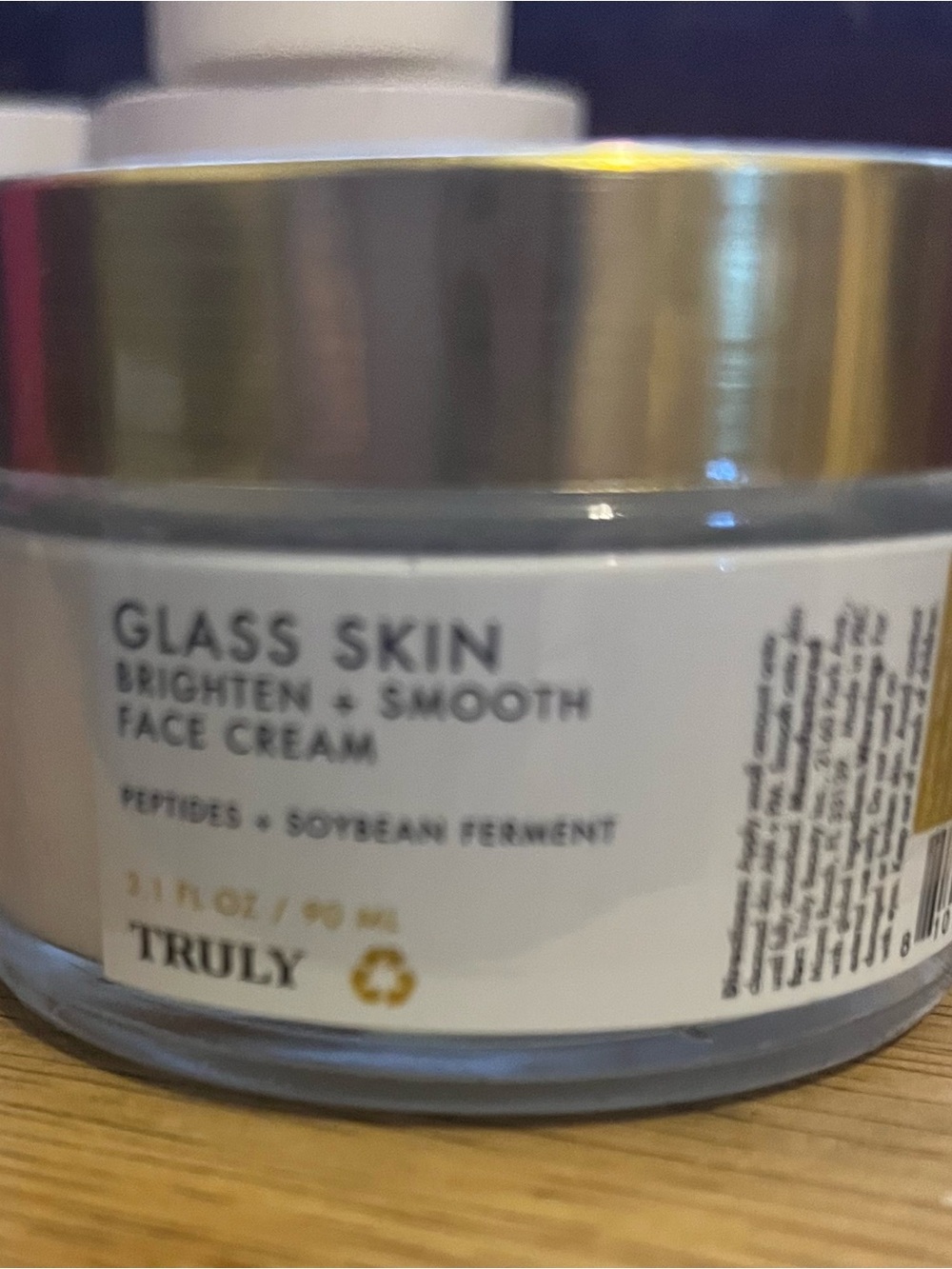 TRULY Glass Skin Brighten + Smooth Face Cream — White & Gold Accents